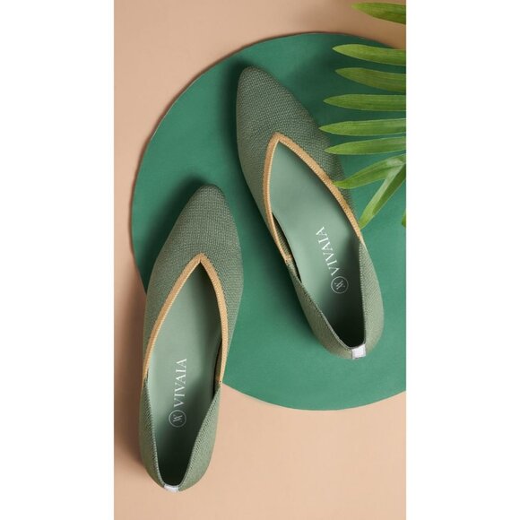 Vivaia Pointed Toe Ballet Flats Vienna Slip On In Knit Comfortable Balletcore 40 - Picture 10 of 10